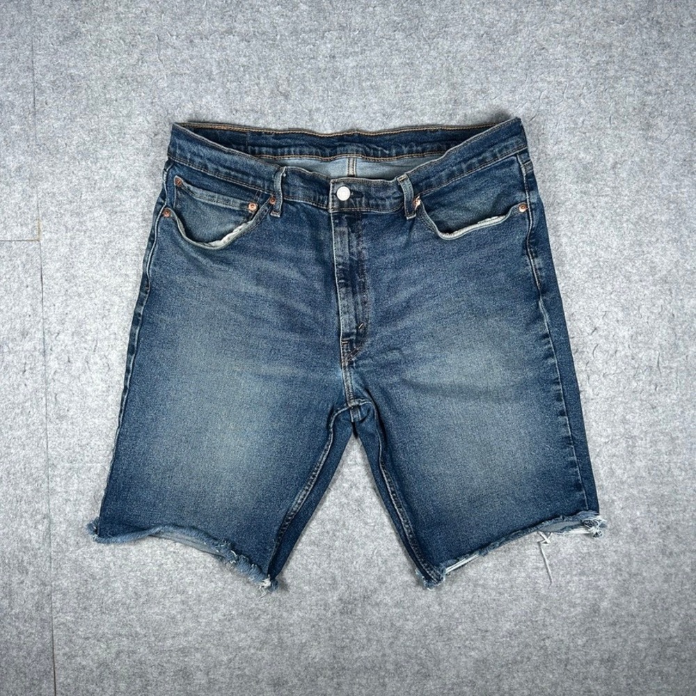 Levi's Denim Shorts Mens Size 38 Blue Cut Off 502 Regular Fit Casual Summer